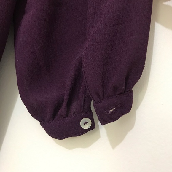 Plum Open Front Transparent Sweater - Picture 5 of 6